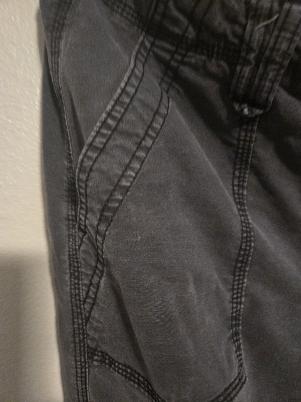American Eagle Gray Stretch Cargo Pants Women's Size 4 Y2K Utility Wide Leg - Picture 13 of 16